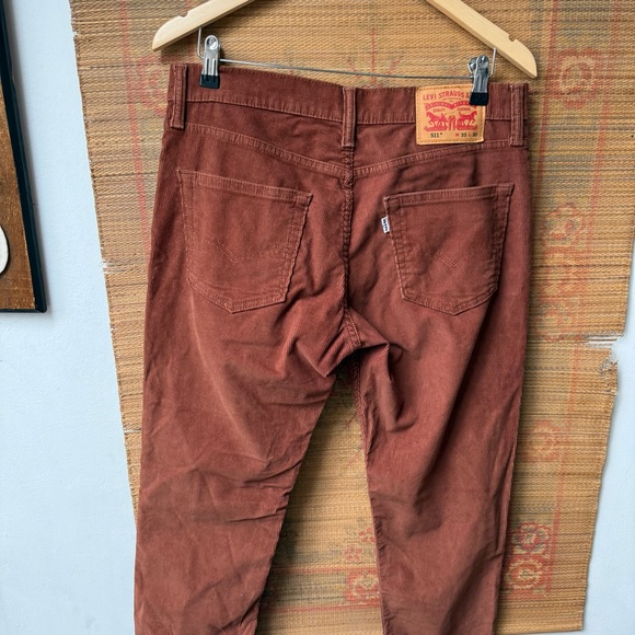 Levi’s 511 Corduroy Pants Burnt Orange Brown - Picture 9 of 11